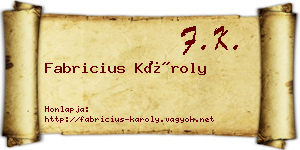 Fabricius Károly névjegykártya